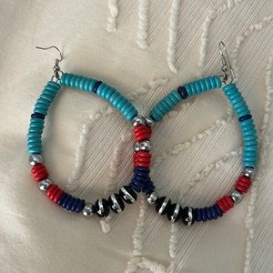 Hanging hoop earrings